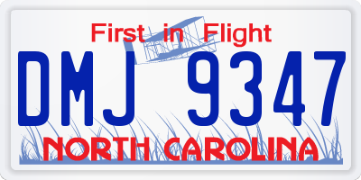 NC license plate DMJ9347