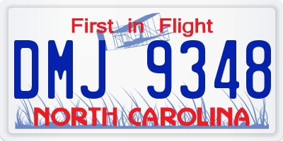 NC license plate DMJ9348