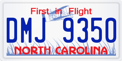 NC license plate DMJ9350