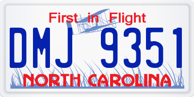 NC license plate DMJ9351