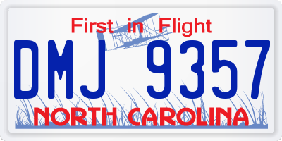 NC license plate DMJ9357
