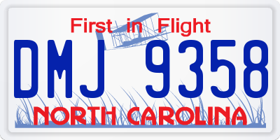 NC license plate DMJ9358