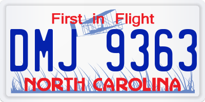 NC license plate DMJ9363