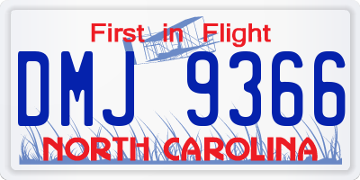 NC license plate DMJ9366