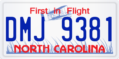 NC license plate DMJ9381