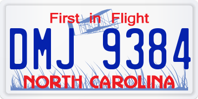 NC license plate DMJ9384