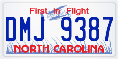 NC license plate DMJ9387