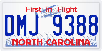 NC license plate DMJ9388