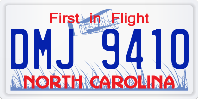 NC license plate DMJ9410