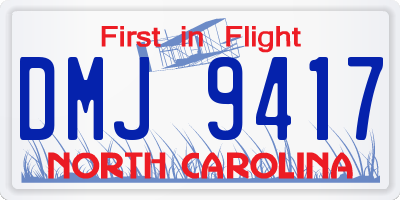NC license plate DMJ9417