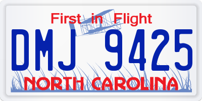 NC license plate DMJ9425