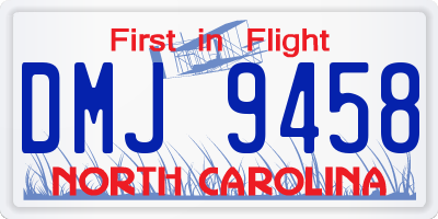 NC license plate DMJ9458