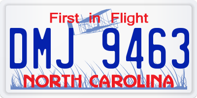 NC license plate DMJ9463