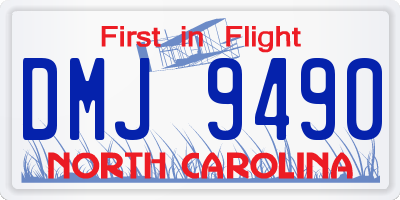 NC license plate DMJ9490
