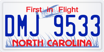 NC license plate DMJ9533