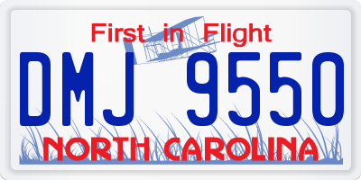 NC license plate DMJ9550