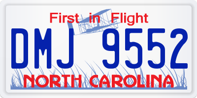NC license plate DMJ9552