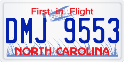 NC license plate DMJ9553