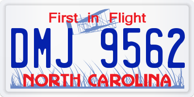 NC license plate DMJ9562