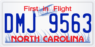 NC license plate DMJ9563