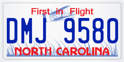 NC license plate DMJ9580