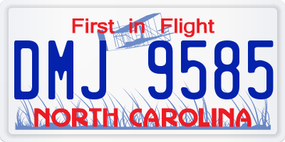 NC license plate DMJ9585