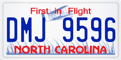 NC license plate DMJ9596