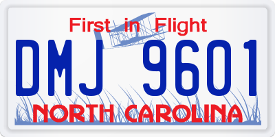 NC license plate DMJ9601