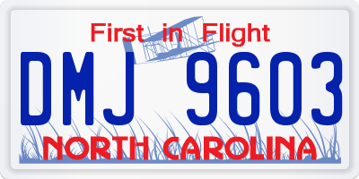 NC license plate DMJ9603