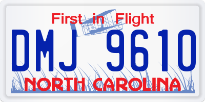 NC license plate DMJ9610