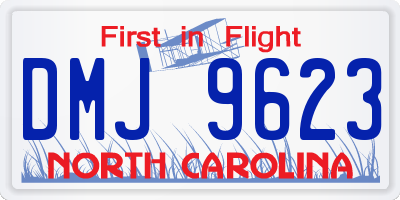 NC license plate DMJ9623