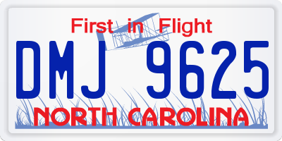 NC license plate DMJ9625