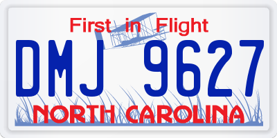 NC license plate DMJ9627