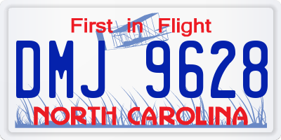 NC license plate DMJ9628