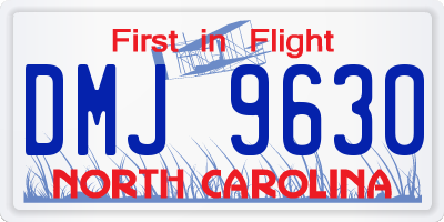NC license plate DMJ9630