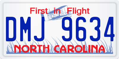 NC license plate DMJ9634