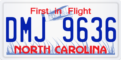 NC license plate DMJ9636