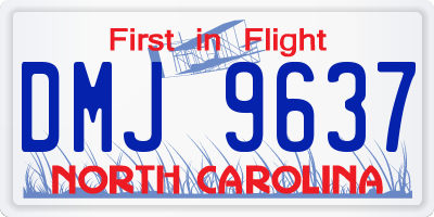 NC license plate DMJ9637