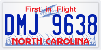 NC license plate DMJ9638
