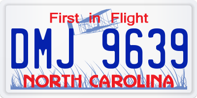 NC license plate DMJ9639