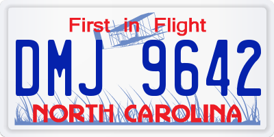 NC license plate DMJ9642