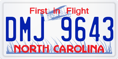 NC license plate DMJ9643