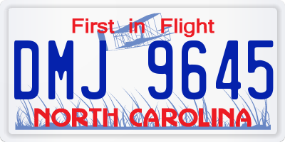 NC license plate DMJ9645