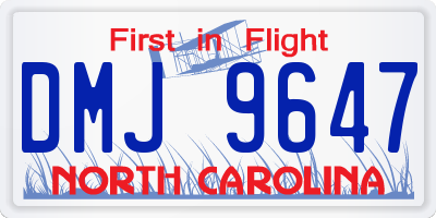 NC license plate DMJ9647