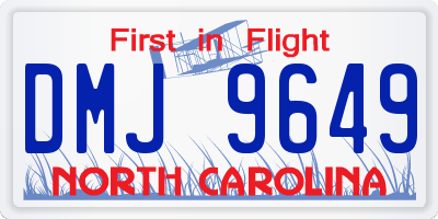 NC license plate DMJ9649
