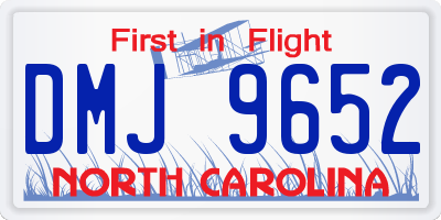 NC license plate DMJ9652
