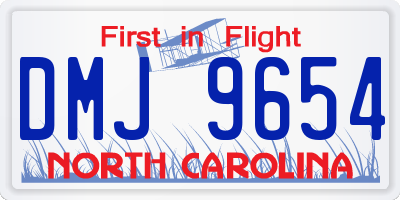 NC license plate DMJ9654