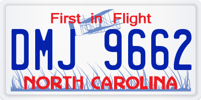NC license plate DMJ9662