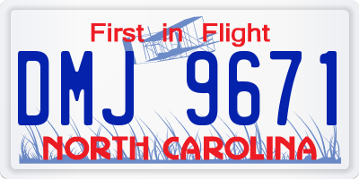 NC license plate DMJ9671