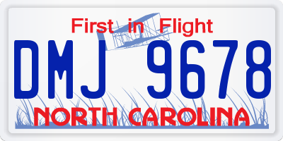 NC license plate DMJ9678